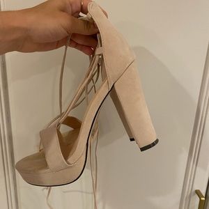 Lulu’s lace up platform heels
